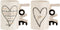 J-Line tas 'Love You' - keramiek - 2 stuks
