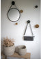 House Nordic - Trapani spiegel met kunstleren band zwart 38cm