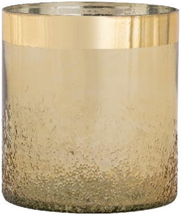 PTMD Windlicht Talitha - 15x15x17 cm - Glas - Goud