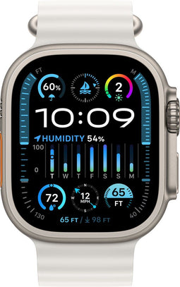 Apple Watch Ultra 2 - GPS + Cellular - 49mm - Titanium kast met Wit Ocean Band