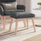 vidaXL - Voetenbank - 45x29,5x35 - cm - stof - lichtgrijs