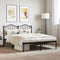 vidaXL - Bedframe - met - hoofdbord - metaal - zwart - 150x200 - cm
