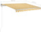 vidaXL - Luifel - handmatig - uittrekbaar - 350x250 - cm - geel - en - wit