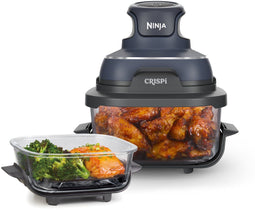 Ninja CRISPi FN101EUGY - 4-in-1 glazen airfryer - 1700W met 2 glazen schalen en 2 crispplaten - Blauw