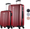 Slazenger Kofferset 2 Delig - Handbagage Trolley en Ruimbagage Koffer (S + M/L) - ABS Hardcase - 360° Wielen - Cijferslot - Rood