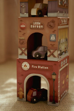 Little Dutch - Stapeltoren - Inclusief 6 houten auto’s - Multicolor (6 stuks)