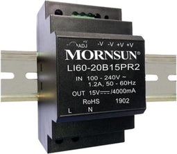 Mornsun Industriële voeding op DIN-rail - enkele uitgang - 60 W - 24 V - 2.5 A