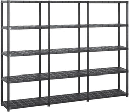 vidaXL - Opbergrek - 5-laags - 213x38x170 - cm - kunststof - zwart