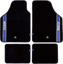 Sparco Automatten - Universeel - Set van 4 - Zwart met Blauw (4 stuks)