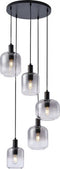 Hanglamp Swirl 5-lichts smoke glas | BY-OLAF