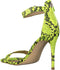 GUESS Kahlua2 - Dames Sandalen met Hak - Neongele Slangenprint - Geel - Maat 36