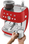 Smeg EGF03RDEU - Espressomachine met bonenmaler - 20 bar druk - Rood