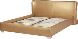 PARIS - Tweepersoonsbed - Goud - 180 x 200 cm - Leer