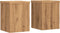vidaXL - Plantenstandaards - 2 - st - 15x15x20 - cm - hout - artisanaal - eiken