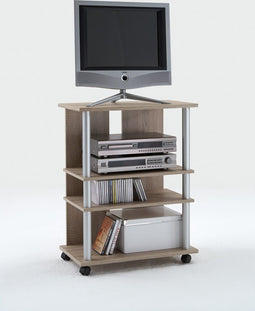 FMD Tv/hifi-kast met 3 vakken 65x40x79,2 cm eikenkleurig