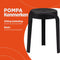 Alterego Pompa - Lage Stapelbare Kruk - Zwart Plastic - 35x35.5x45cm