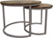 HSM Collection Salontafel Ronin Set van 2 Naturel/Wit Mangohout/Metaal
