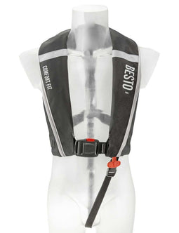 Besto Comfort fit 180N ZH - Automatisch reddingsvest - Ergonomisch design - Zwart/grijs