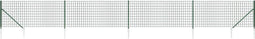 vidaXL - Draadgaashek - met - grondankers - 1x10 - m - groen