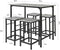 SoBuy OGT11-HG - Bartafelset - 4 krukken - Grijs