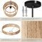 tectake® Plafondlamp Lignea Lux - Hanglamp Boho stijl - Ø46 x 32 cm - Jute lampenkap - 40W - Decoratieve verlichting woonkamer slaapkamer eetkamer