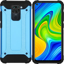 iMoshion Hoesje Geschikt voor Xiaomi Redmi Note 9 Hoesje - iMoshion Rugged Xtreme Backcover - Lichtblauw