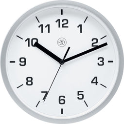 nXt - Wandklok - 20cm - Plastic - Zilver - 'Easy Small'