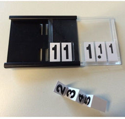 Prijskassette A8 +cijfers | 74x52mm zwart