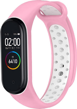 iMoshion Bandje Geschikt voor Xiaomi Mi Band 3 / 4 - iMoshion Siliconen sport band met inkliksysteem ronde drukknoop - Roze