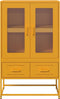 vidaXL - Hoge - kast - 68x39x111,5 - cm - staal - mosterdgeel