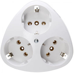 KOPP - Wandcontactdoos - Standard - Opbouw - 3-voudig Stopcontact - Randaarde - Arctic Glans Wit