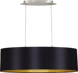 EGLO Maserlo - Hanglamp - 2 Lichts - 78cm - Nikkel-Mat - Zwart Goud