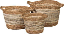 WOOOD Lula Manden - Touw - Naturel/Zwart - Set van 3