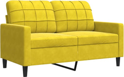 vidaXL - Tweezitsbank - 120 - cm - fluweel - geel