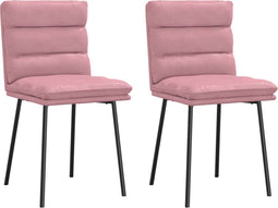 vidaXL - Eetkamerstoelen - 2 - st - fluweel - roze