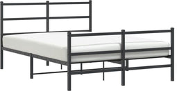 vidaXL - Bedframe - met - hoofd- - en - voeteneinde metaal - zwart - 140x200 - cm