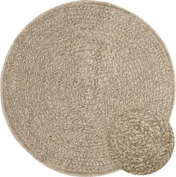 vidaXL - Vloerkleed - ZIZUR - beige - binnen - en - buiten - Ø - 90 - cm - jute - look