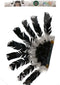 Atosa indianen veren tooi voor heren - zwart/wit - met ornamenten - carnaval/verkleed accessoires - volwassenen