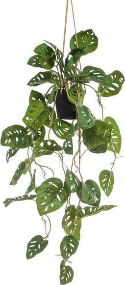 Emerald - Kunst Hangplant in pot Monstera Monkey 80cm - Kunstplanten voor binnen
