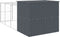 vidaXL - Hondenhok - met - ren - 214x457x181 - cm - gegalvaniseerd - staal - antraciet