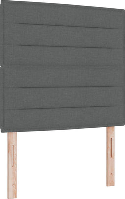 vidaXL - Hoofdbord - met - Lijnenontwerp - - - Donkergrijs - - - 80 - cm - - - Stof