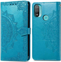 iMoshion Hoesje Geschikt voor Motorola Moto E20 Hoesje Met Pasjeshouder - iMoshion Mandala Bookcase - Turquoise