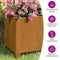vidaXL - Plantenbakken - met - poten - 2 - st - roestig - 32x30x33 - cm - cortenstaal