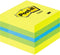 Post-it® Notes, Mini Kubus, Neon Geel, Groen, Blauw, 51 x 51 mm, 400 Blaadjes/Kubus
