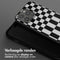Selencia Hoesje Geschikt voor iPhone 15 Pro Hoesje Met Koord - Selencia Siliconen design hoesje met afneembaar koord - Zwart / Irregular Check Black