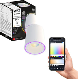 Calex Halo - Slimme Opbouwspot - RGB en Warm Wit Licht - Wit