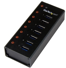 Startech.com ST7300U3M - 7-poorts USB 3.0 hub - Metalen behuizing wandmontage zwart