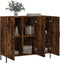 vidaXL - Dressoir - 90x34x80 - cm - bewerkt - hout - gerookt - eikenkleurig