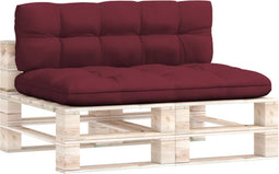 vidaXL - Palletkussens - 2 - st - stof - wijnrood