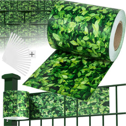 tectake Privacyfolie - 70 meter - 19 cm hoog - UV-bestendig - buxus - 401882